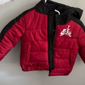 Nike Kids Red and Black Puffer Jacket
